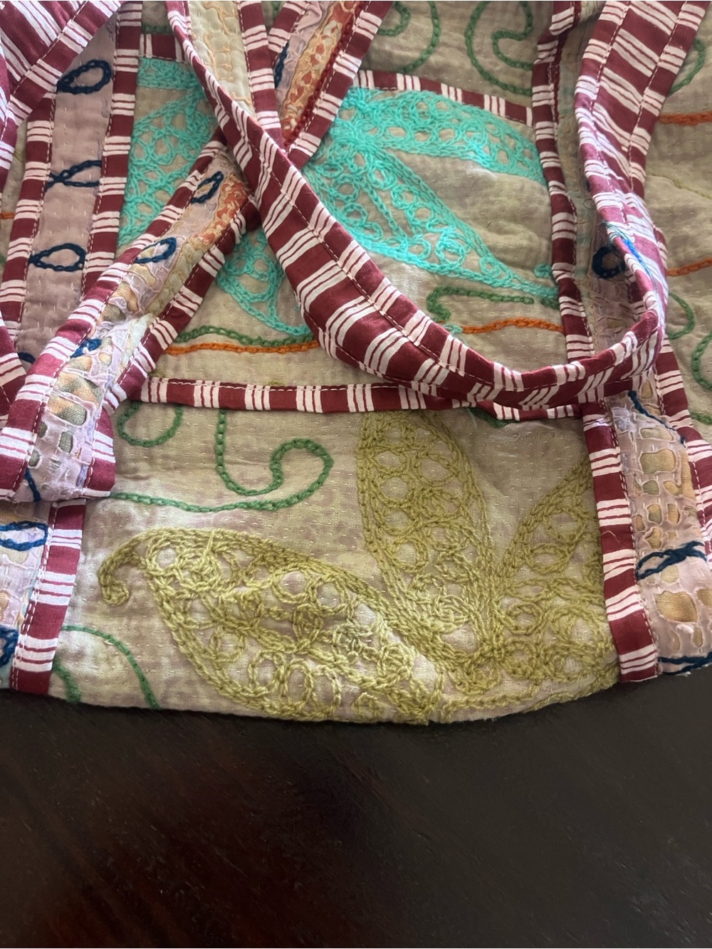 SIOAK One-of-a-Kind Embroidered Quilted Boho Oversized Shoulder Bag - Picture 10 of 11
